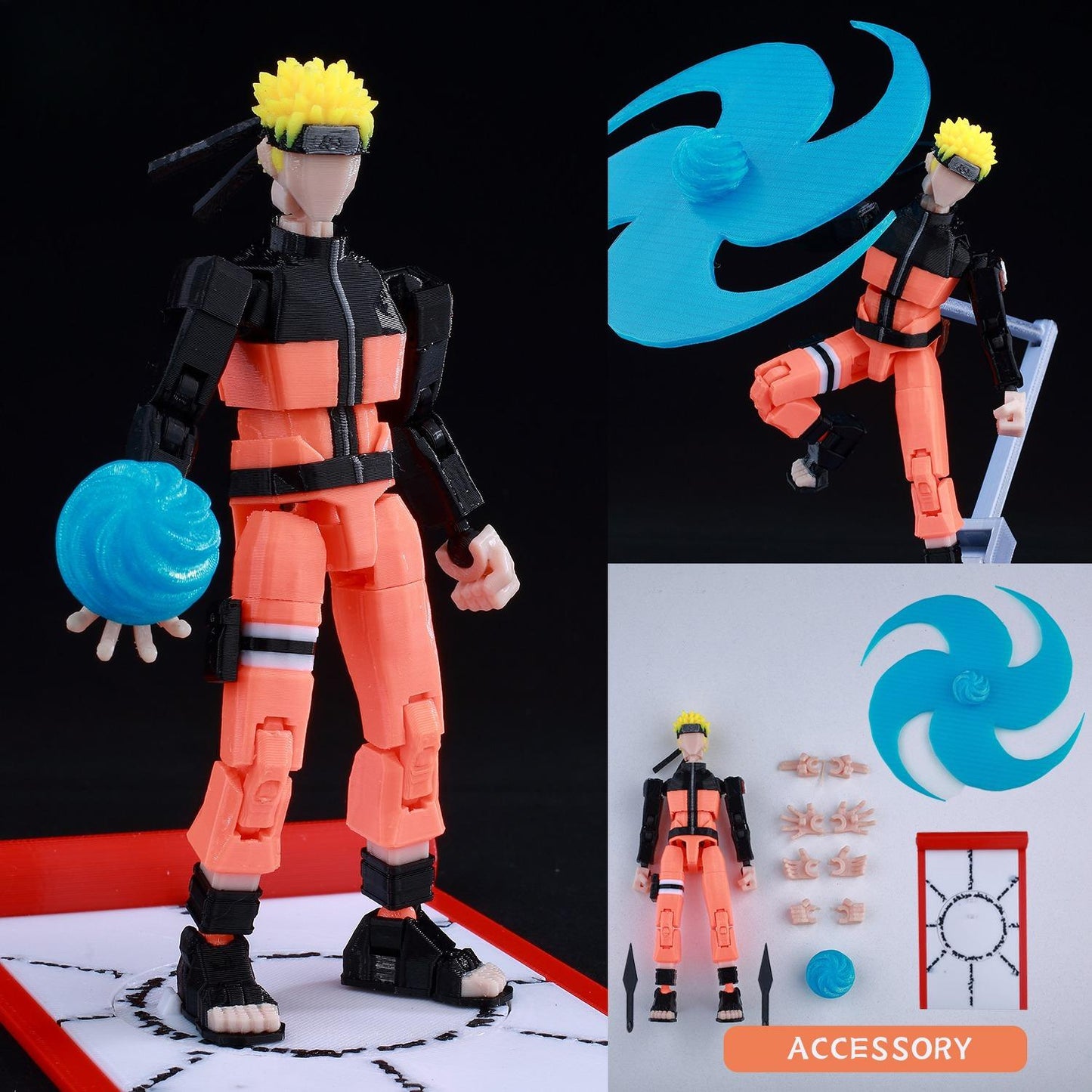 3D Printed Multi-Jointed Action Figure – Demon SlayerTanjiro Inspired Poseable Anime Model, Movable Collectible Gift