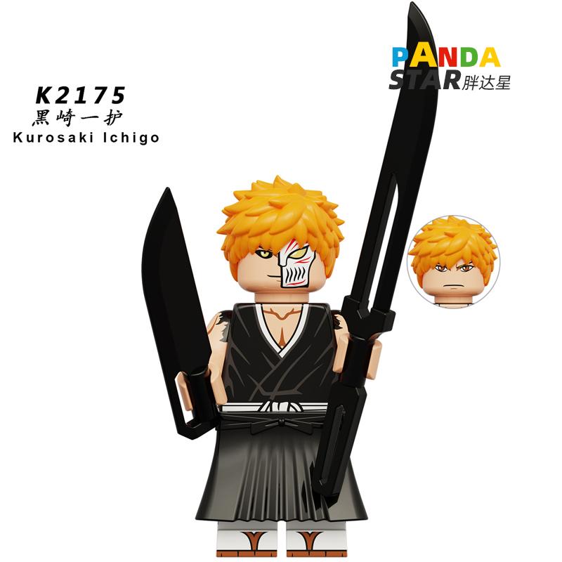 Ichigo Kurosaki Bleach Soul Reaper Inspired Brick Figure – Orange-Haired Swordsman Mini Toy Compatible with Major Blocks