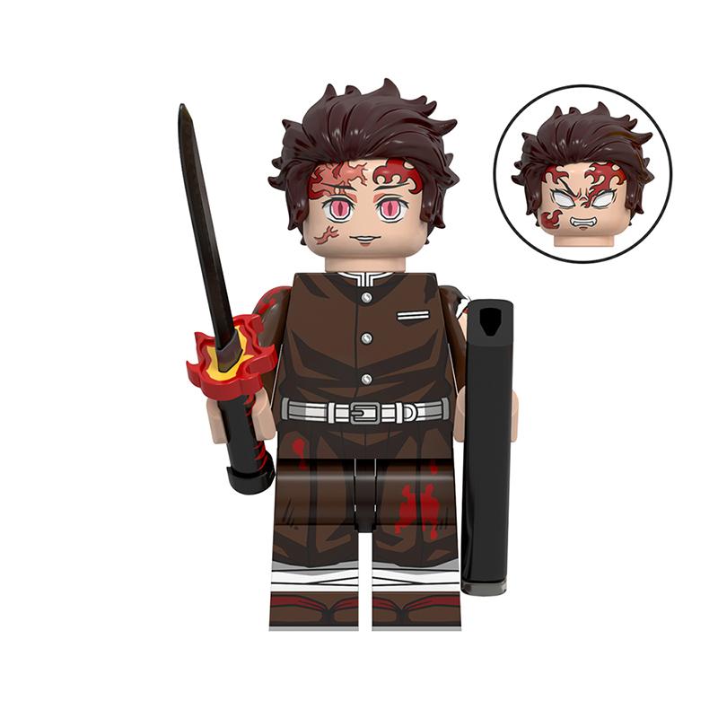 Demon Slayer: Kimetsu no Yaiba Mini Building Block Figure Set – Tanjiro, Akaza, Kokushibo Block Toy Figures