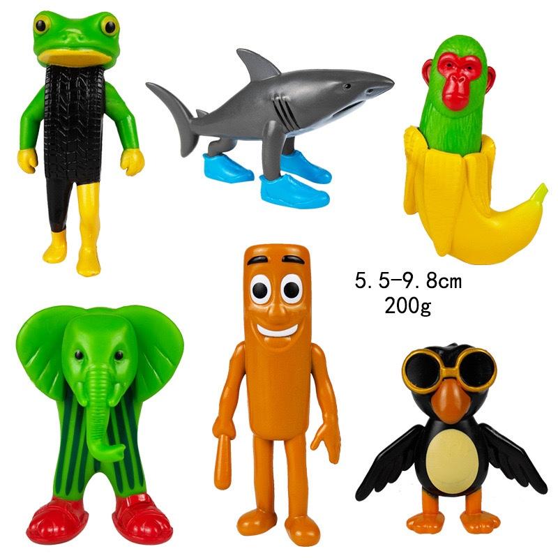 Mythical Beast Collectible Set – Tung Tung Tung Tung Sahur Set, Shark Spirit, Wooden Stick Man & Creature Figures Inspired by Eastern Folklore