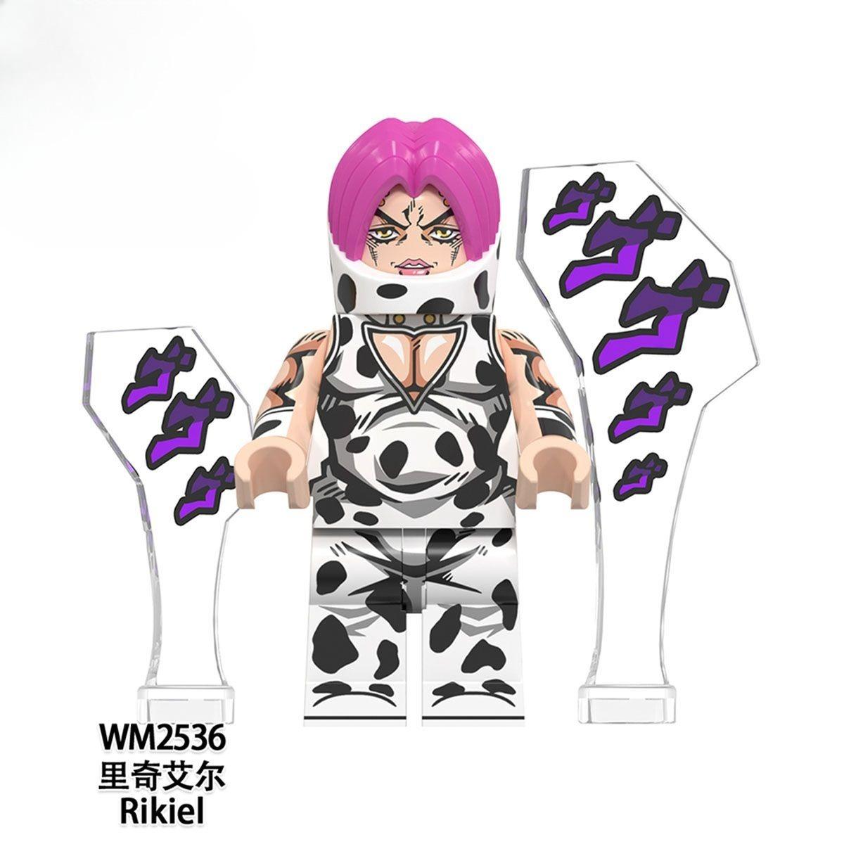 JoJo Anime-Inspired Brick Figures – Jotaro, Jolyne, Giorno, Kakyoin Collectible Building Toy Figure Set