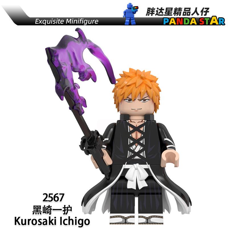 Ichigo Kurosaki Bleach Soul Reaper Inspired Brick Figure – Orange-Haired Swordsman Mini Toy Compatible with Major Blocks