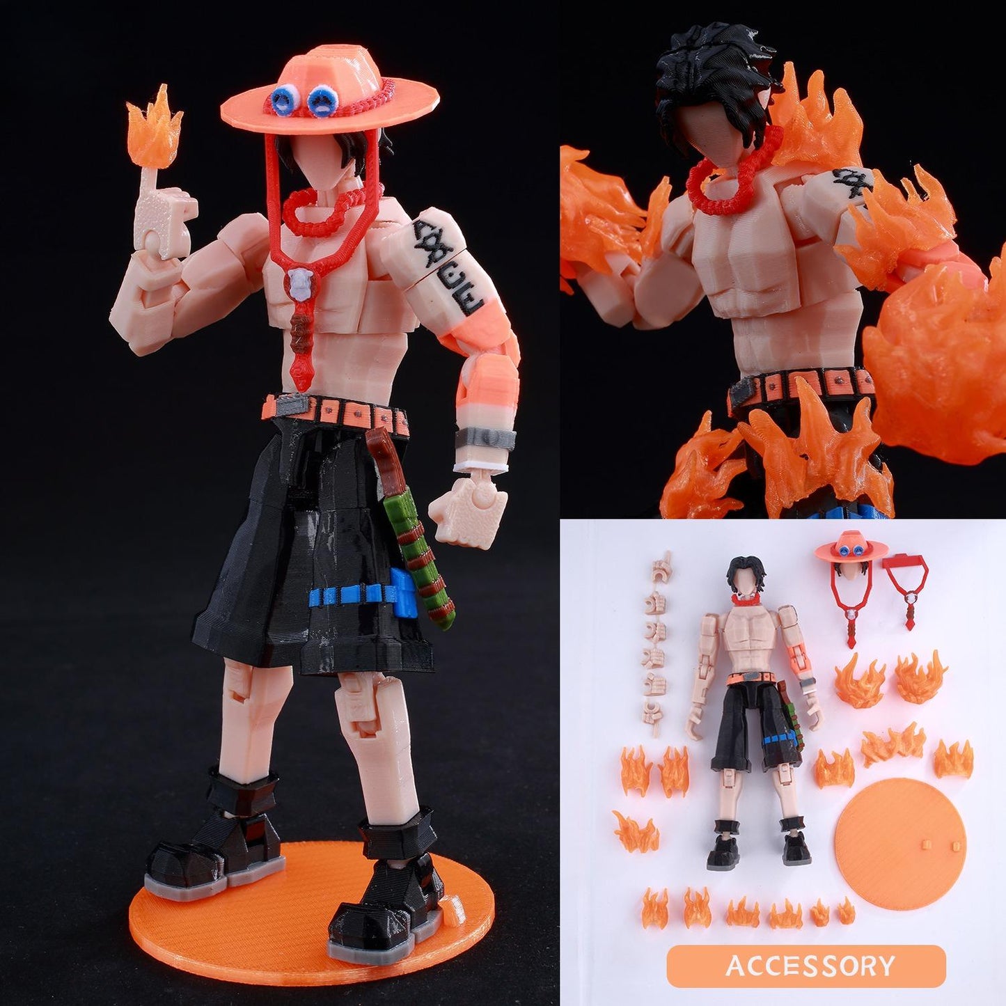 3D Printed Multi-Jointed Action Figure – Demon SlayerTanjiro Inspired Poseable Anime Model, Movable Collectible Gift