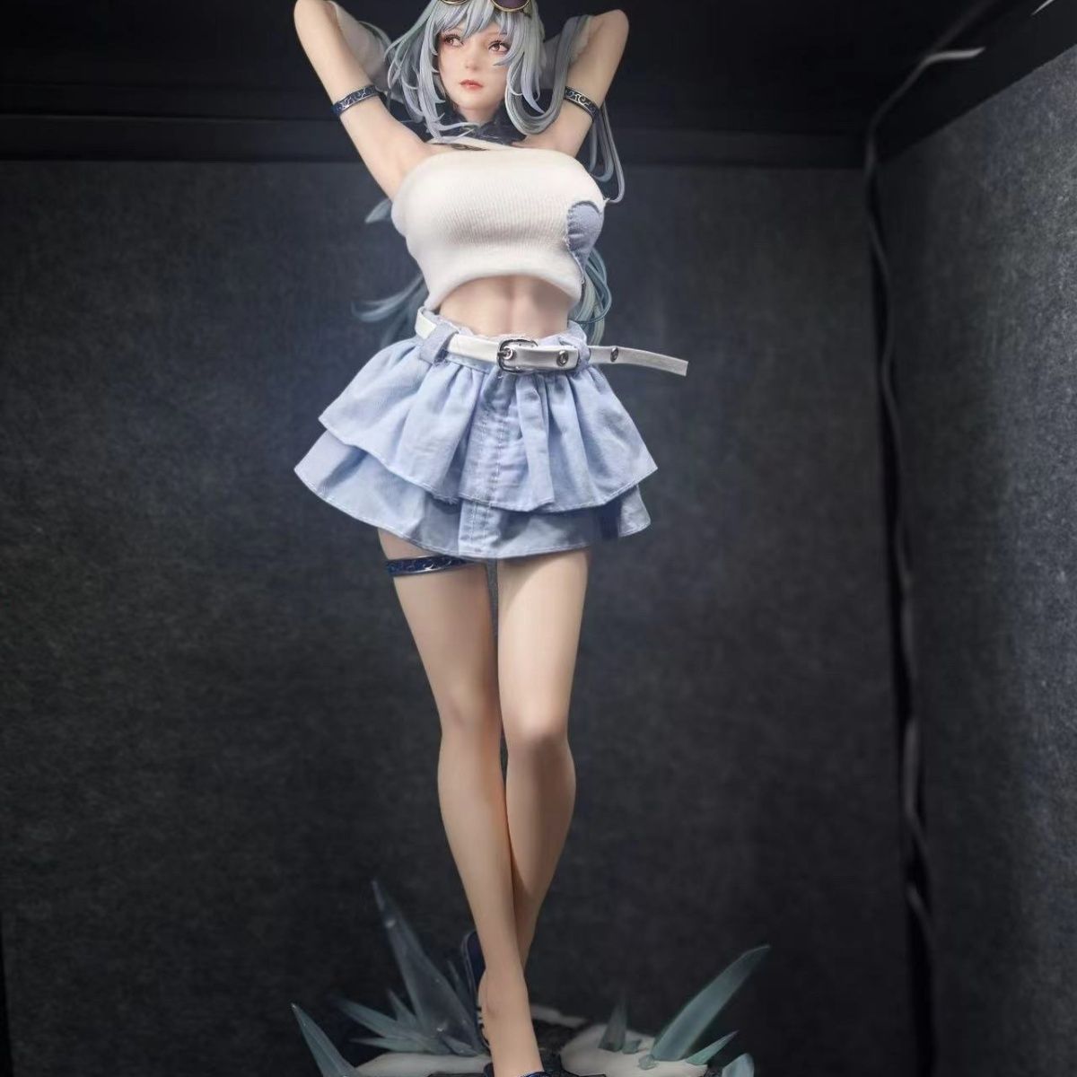 Honkai: Star Rail Valkyrie Swimsuit Warrior Girl GK Figure – Anime-Style Blue-Haired Valkyrie-Inspired Resin Statue, Fantasy Battle Bikini Version Gift for Collectors