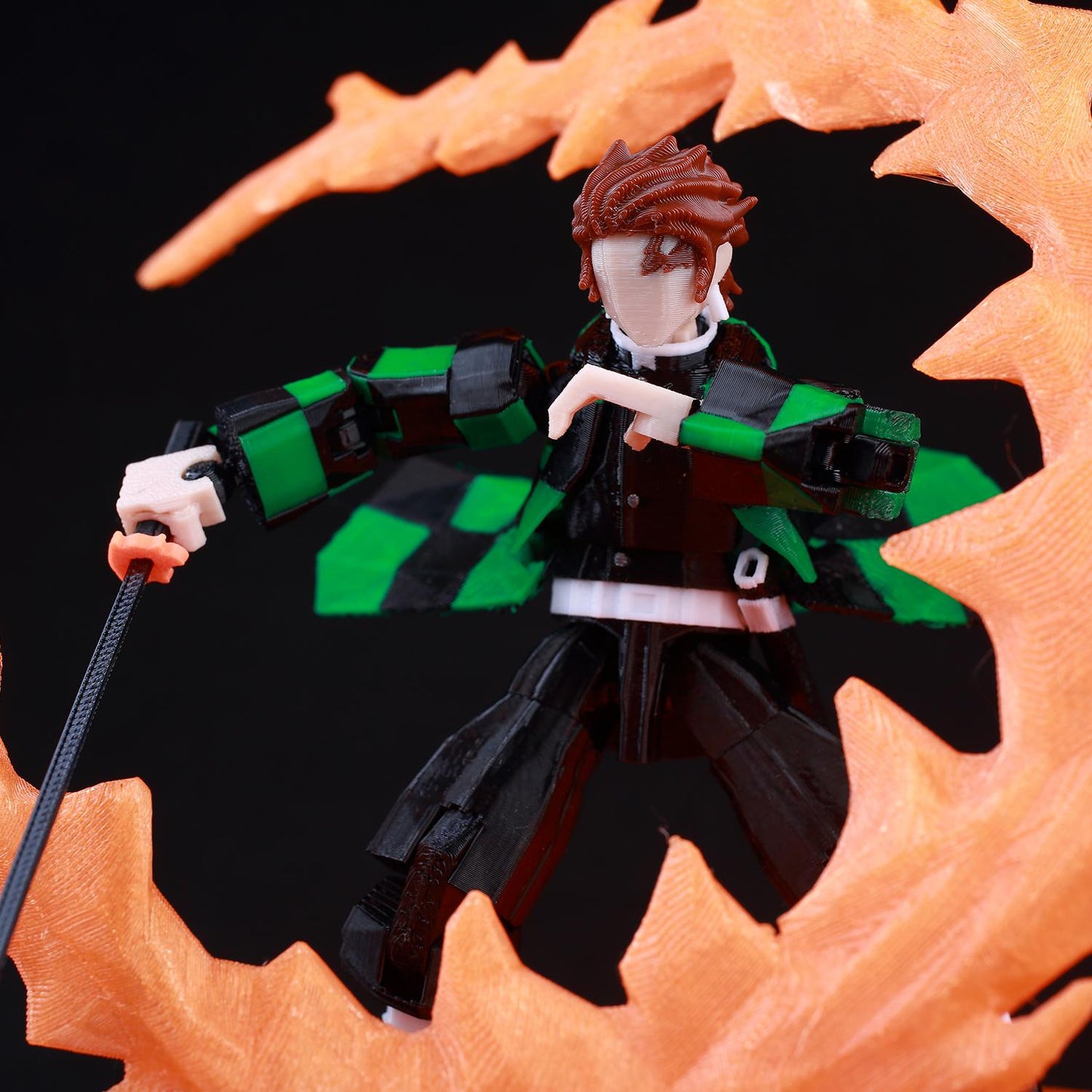 3D Printed Multi-Jointed Action Figure – Demon SlayerTanjiro Inspired Poseable Anime Model, Movable Collectible Gift