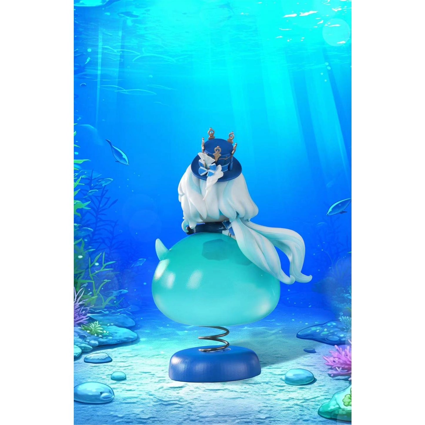 Genshin Impact Q Version Furina Figure – Water Archon Bobblehead Toy, Cute Anime Collectible