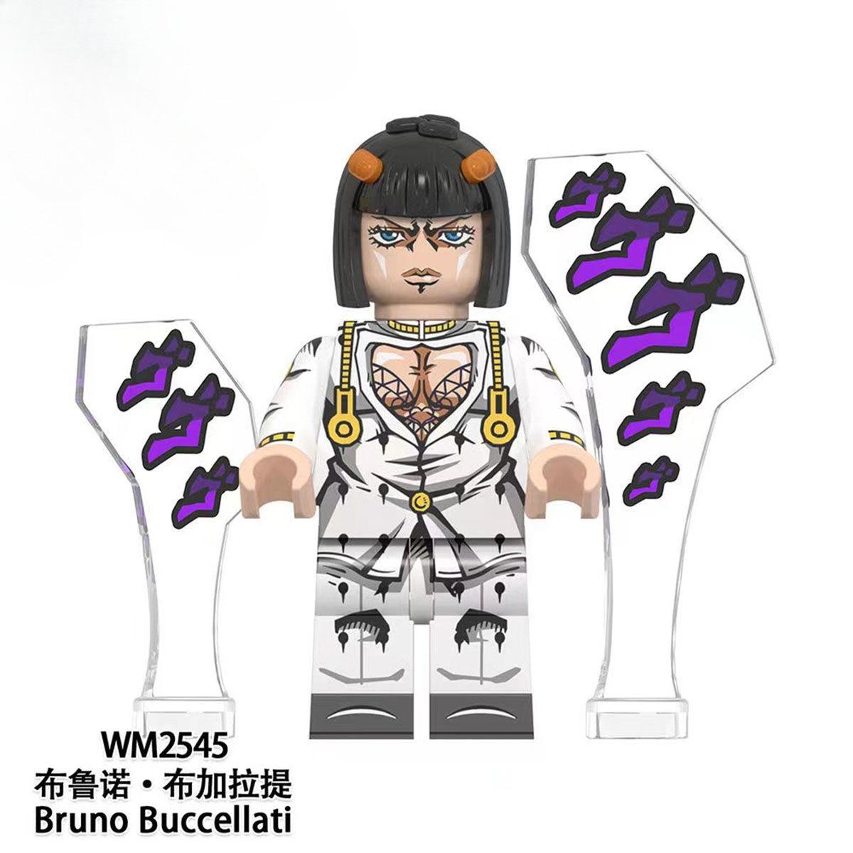 JoJo Anime-Inspired Brick Figures – Jotaro, Jolyne, Giorno, Kakyoin Collectible Building Toy Figure Set