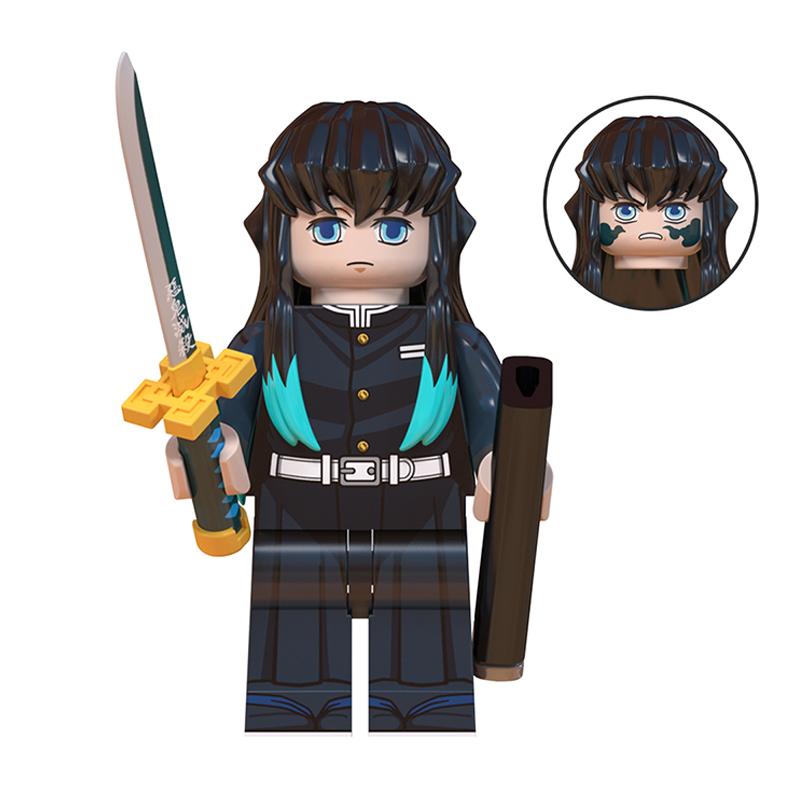 Demon Slayer: Kimetsu no Yaiba Mini Building Block Figure Set – Tanjiro, Akaza, Kokushibo Block Toy Figures