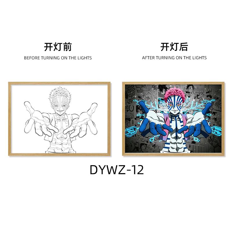 Demon Slayer Akaza LED Art Lamp – Anime Figure Light-Up Display, Bedroom Night Light, Creative Gift