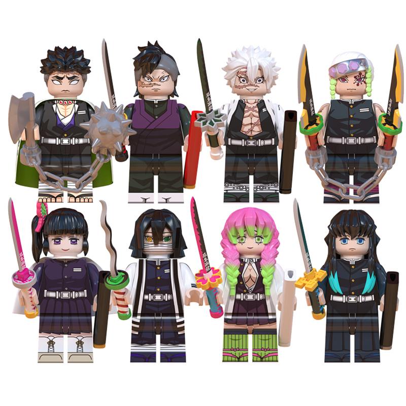Demon Slayer: Kimetsu no Yaiba Mini Building Block Figure Set – Tanjiro, Akaza, Kokushibo Building Block Toy Figures