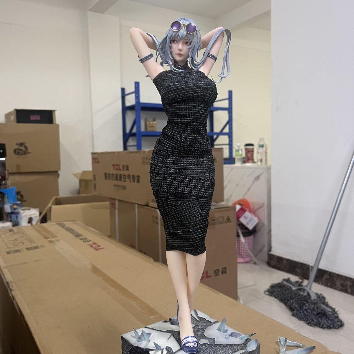 Honkai: Star Rail Valkyrie Swimsuit Warrior Girl GK Figure – Anime-Style Blue-Haired Valkyrie-Inspired Resin Statue, Fantasy Battle Bikini Version Gift for Collectors