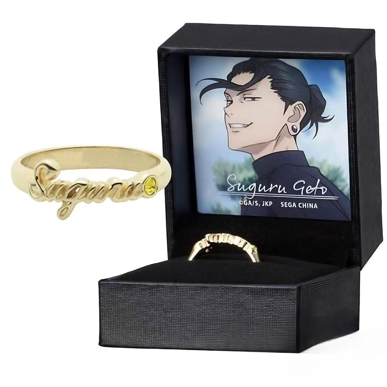 Jujutsu Kaisen JJK Gojo Satoru Ring, Geto Suguru, Shoko, Toji Fushiguro Adjustable Open Ring – Twin Bonds, Blue-Eyed Sorcerer Anime Couple Jewelry
