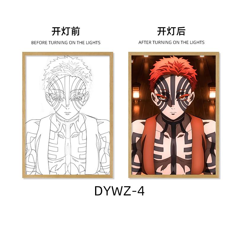 Demon Slayer Akaza LED Art Lamp – Anime Figure Light-Up Display, Bedroom Night Light, Creative Gift
