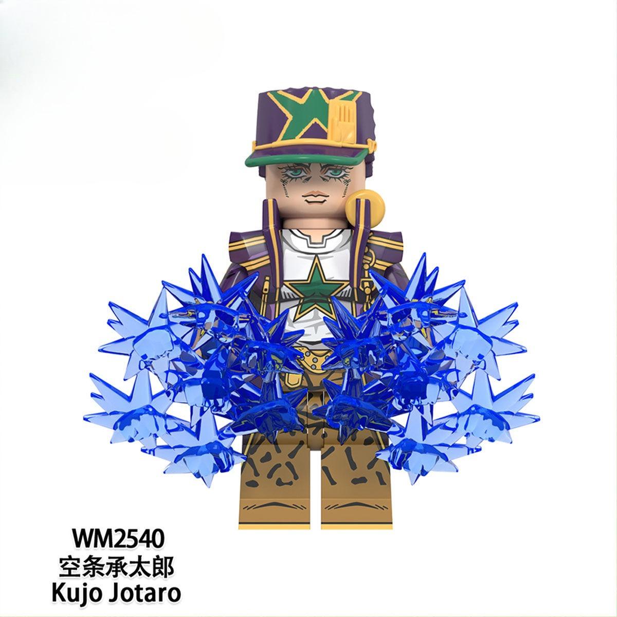 JoJo Anime-Inspired Brick Figures – Jotaro, Jolyne, Giorno, Kakyoin Collectible Building Toy Figure Set