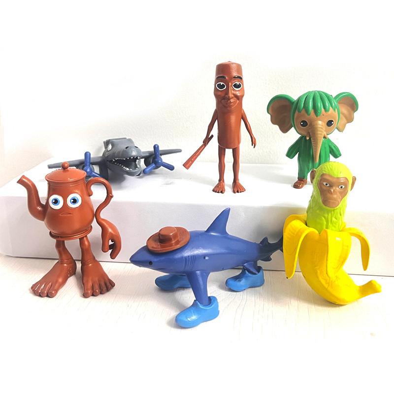 Mythical Beast Collectible Set – Tung Tung Tung Tung Sahur Set, Shark Spirit, Wooden Stick Man & Creature Figures Inspired by Eastern Folklore