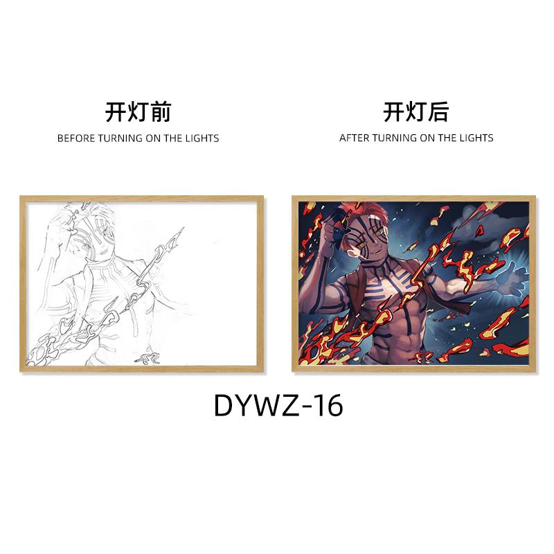 Demon Slayer Akaza LED Art Lamp – Anime Figure Light-Up Display, Bedroom Night Light, Creative Gift