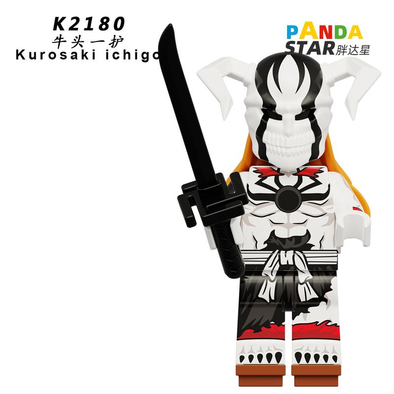 Ichigo Kurosaki Bleach Soul Reaper Inspired Brick Figure – Orange-Haired Swordsman Mini Toy Compatible with Major Blocks