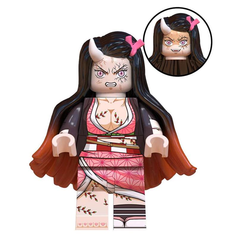 Demon Slayer: Kimetsu no Yaiba Mini Building Block Figure Set – Tanjiro, Akaza, Kokushibo Block Toy Figures