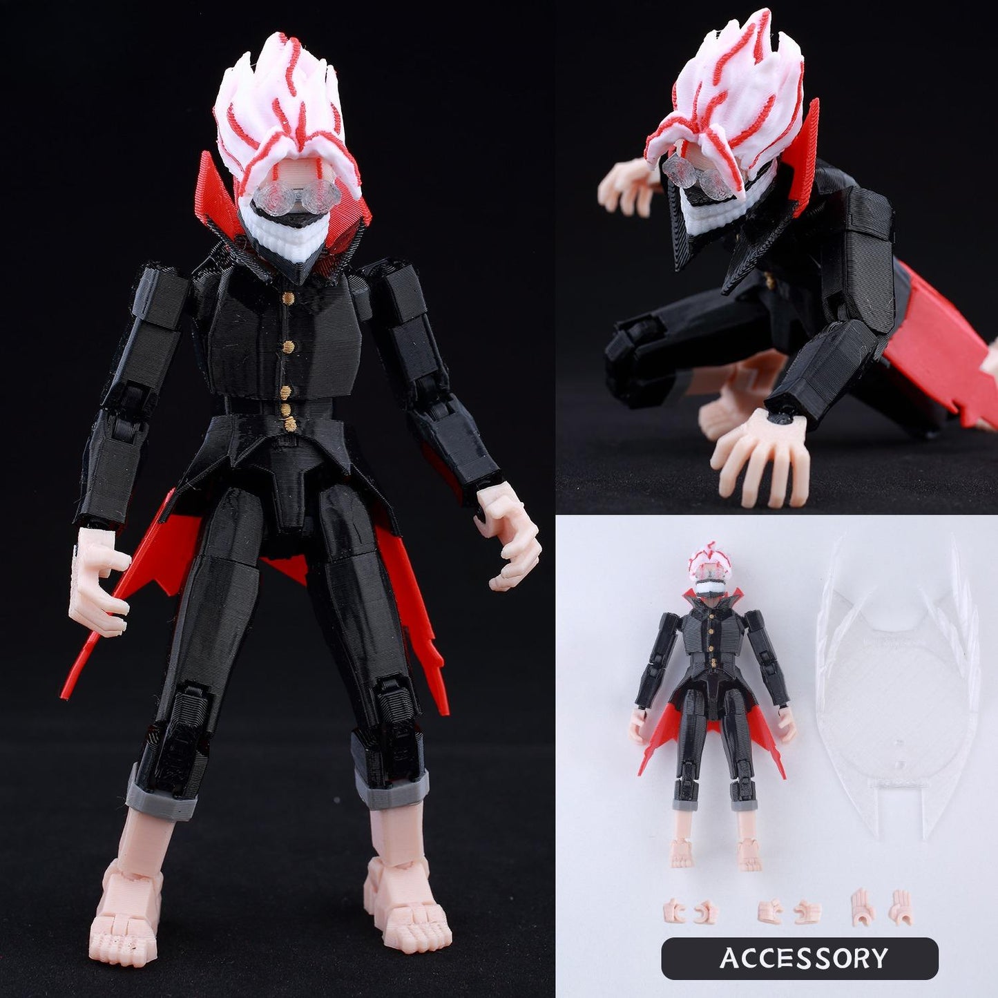 3D Printed Multi-Jointed Action Figure – Demon SlayerTanjiro Inspired Poseable Anime Model, Movable Collectible Gift