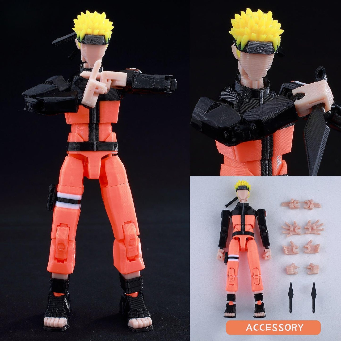 3D Printed Multi-Jointed Action Figure – Demon SlayerTanjiro Inspired Poseable Anime Model, Movable Collectible Gift