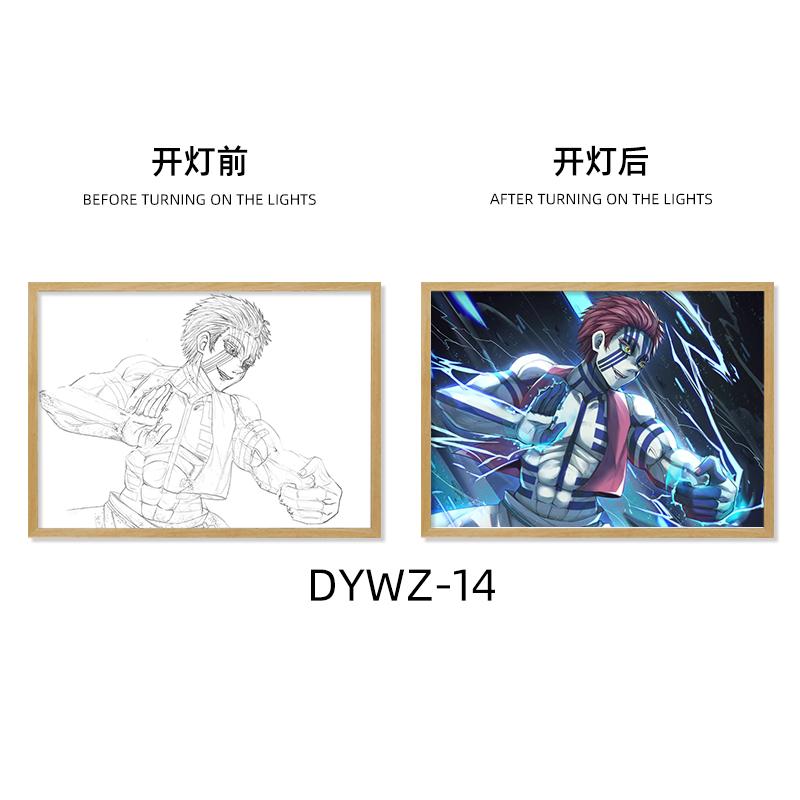 Demon Slayer Akaza LED Art Lamp – Anime Figure Light-Up Display, Bedroom Night Light, Creative Gift