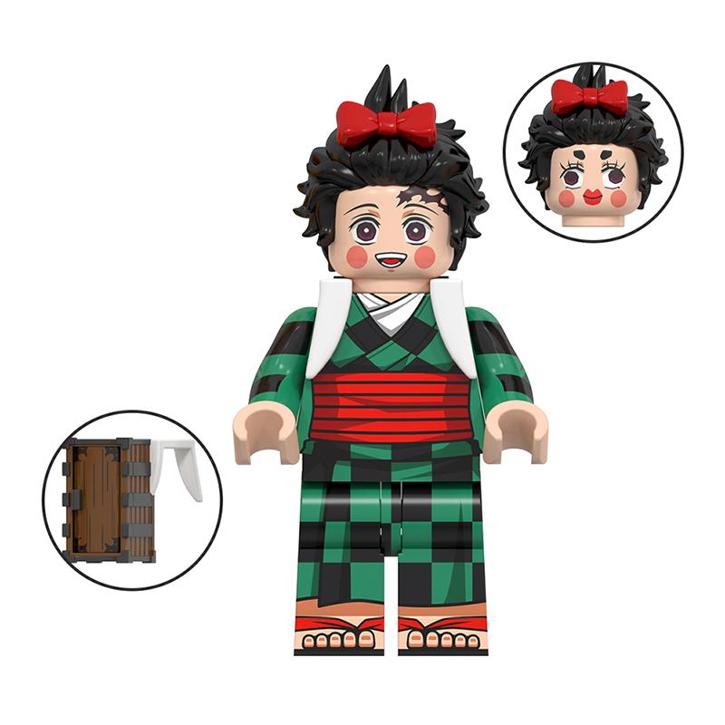 Demon Slayer: Kimetsu no Yaiba Mini Building Block Figure Set – Tanjiro, Akaza, Kokushibo Block Toy Figures