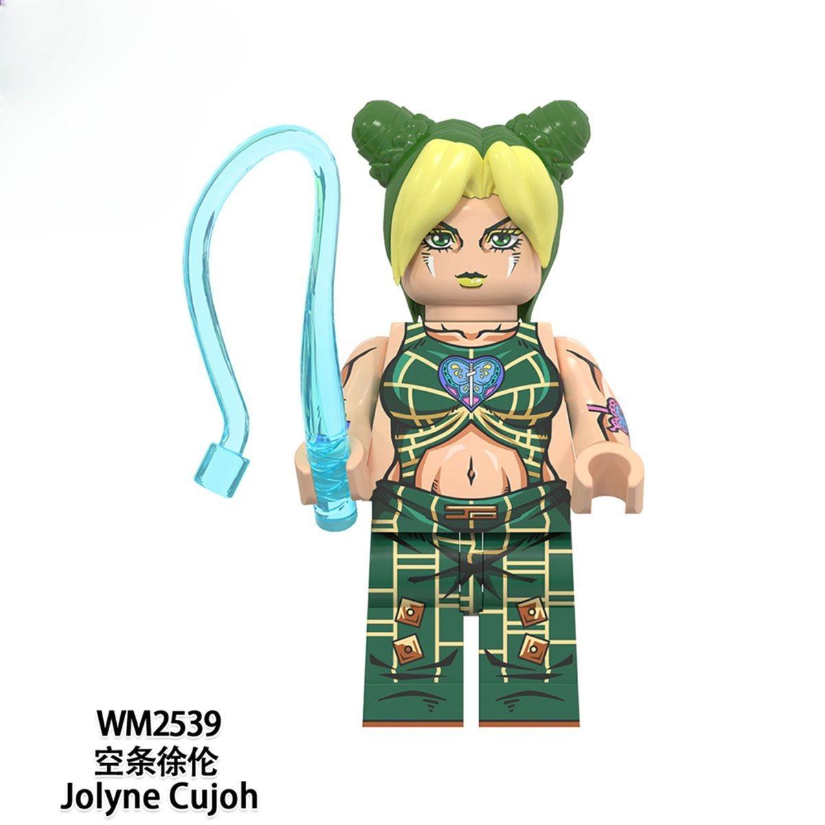 JoJo Anime-Inspired Brick Figures – Jotaro, Jolyne, Giorno, Kakyoin Collectible Building Toy Figure Set