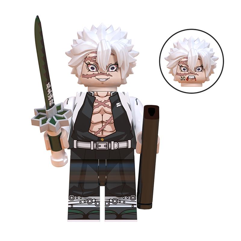 Demon Slayer: Kimetsu no Yaiba Mini Building Block Figure Set – Tanjiro, Akaza, Kokushibo Block Toy Figures
