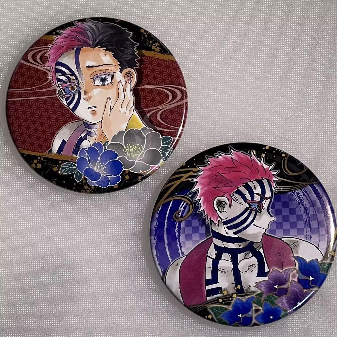 Demon SlayerAkaza & Koyuki Button Badge – Emotional Scene Anime Pin, Collectible Gift for Fans