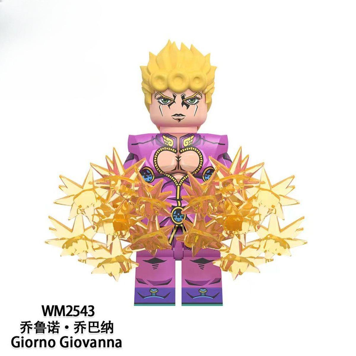 JoJo Anime-Inspired Brick Figures – Jotaro, Jolyne, Giorno, Kakyoin Collectible Building Toy Figure Set
