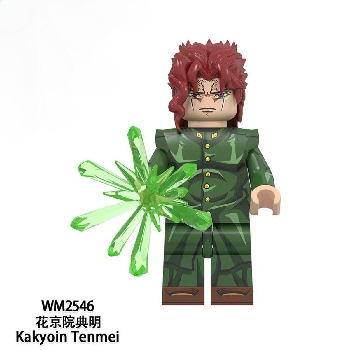 JoJo Anime-Inspired Brick Figures – Jotaro, Jolyne, Giorno, Kakyoin Collectible Building Toy Figure Set