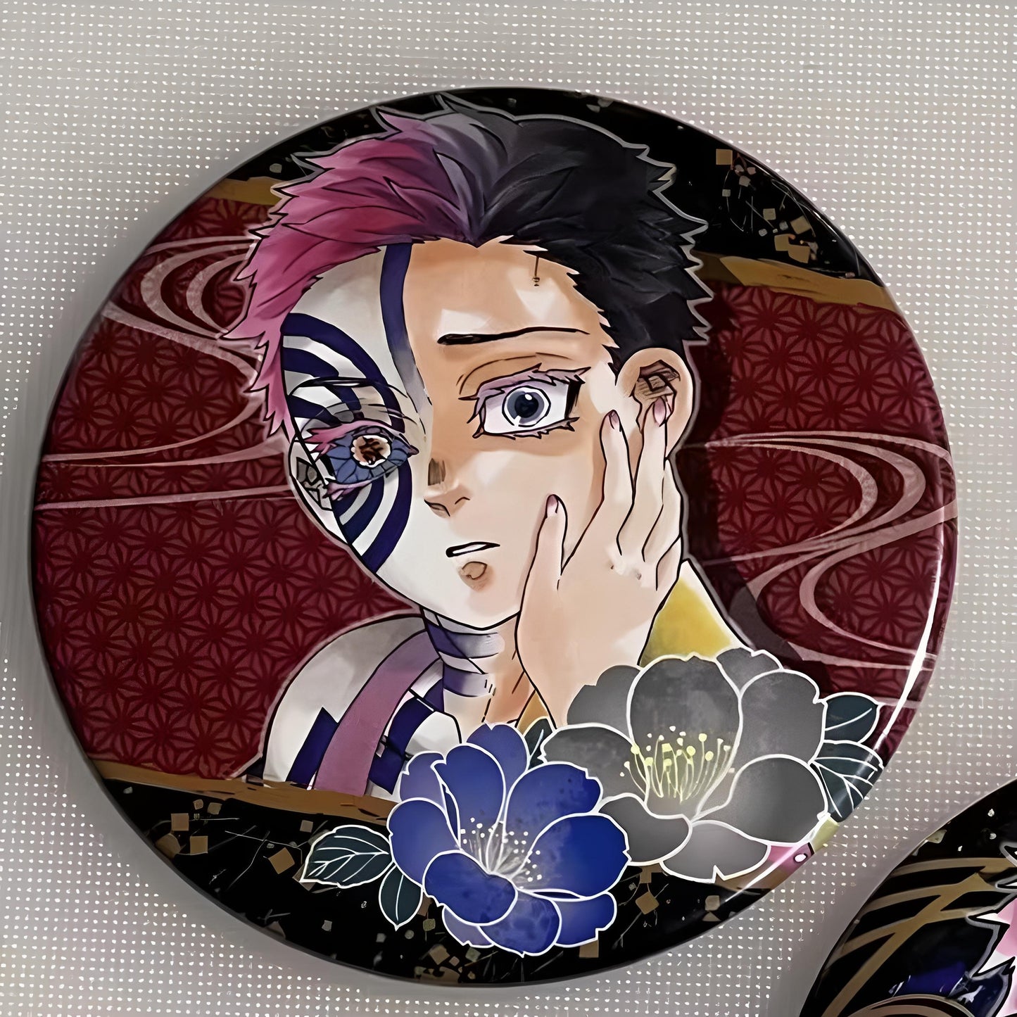 Demon SlayerAkaza & Koyuki Button Badge – Emotional Scene Anime Pin, Collectible Gift for Fans