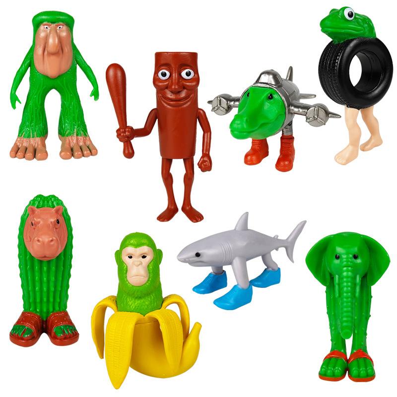 Mythical Beast Collectible Set – Tung Tung Tung Tung Sahur Set, Shark Spirit, Wooden Stick Man & Creature Figures Inspired by Eastern Folklore