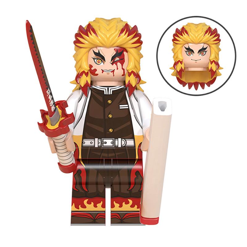 Demon Slayer: Kimetsu no Yaiba Mini Building Block Figure Set – Tanjiro, Akaza, Kokushibo Block Toy Figures