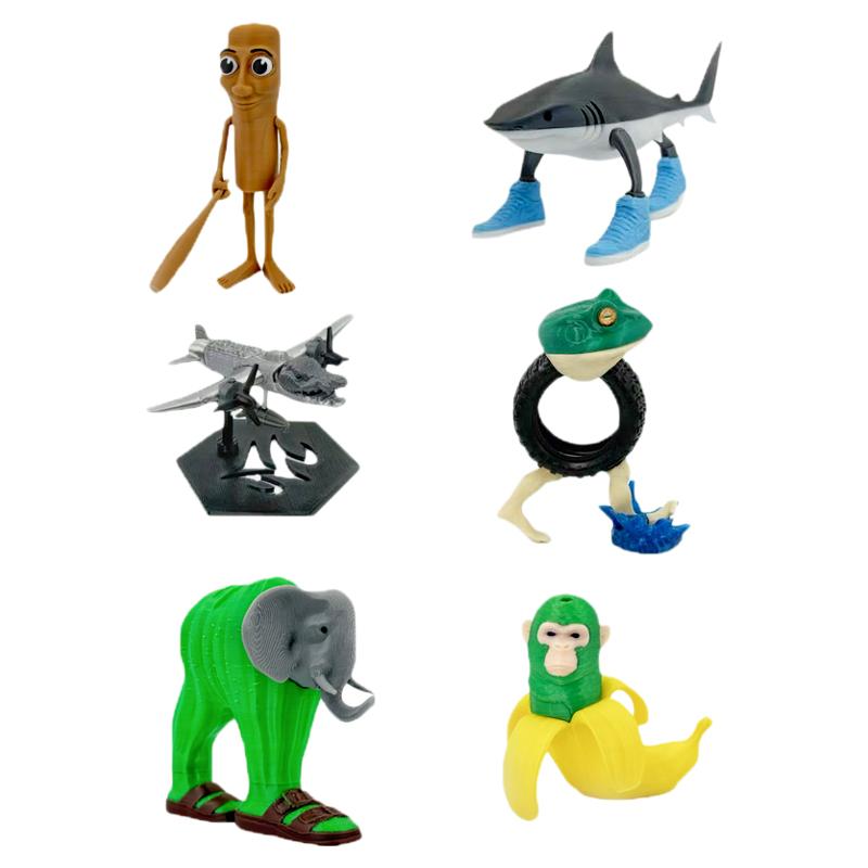 Mythical Beast Collectible Set – Tung Tung Tung Tung Sahur Set, Shark Spirit, Wooden Stick Man & Creature Figures Inspired by Eastern Folklore