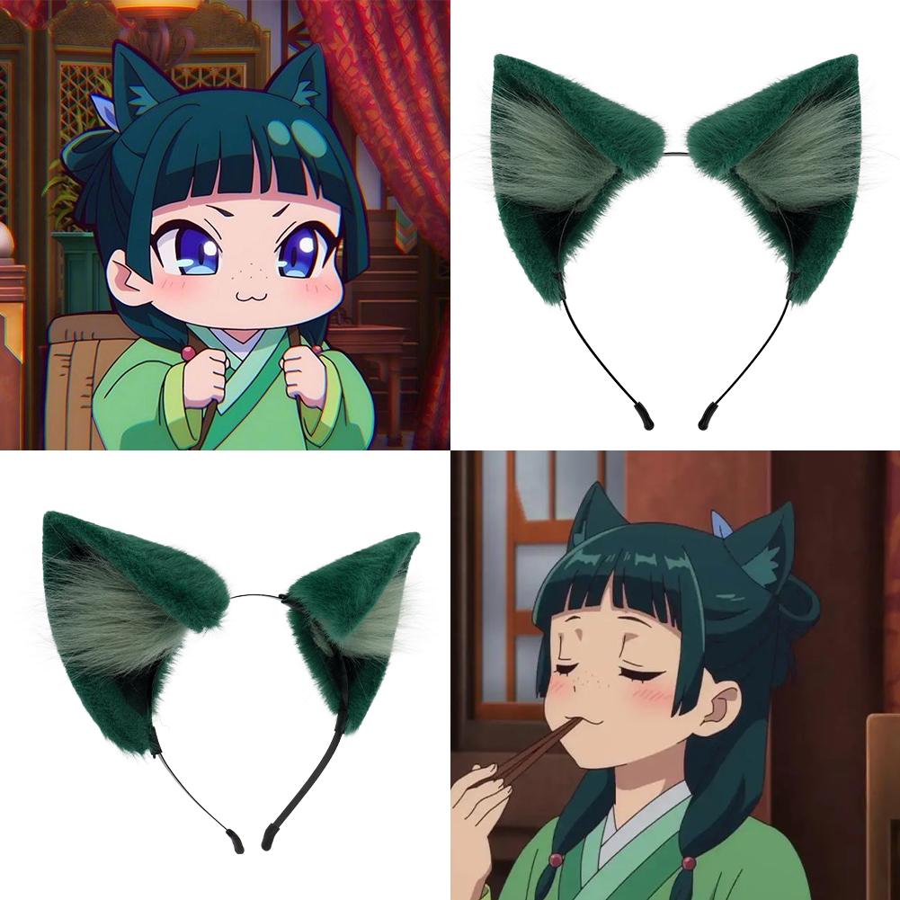 The Apothecary Diaries Inspired Cat Ear Headband – Cute Lolita Cosplay Hair Accessory for Anime Conventions & Maid Outfits