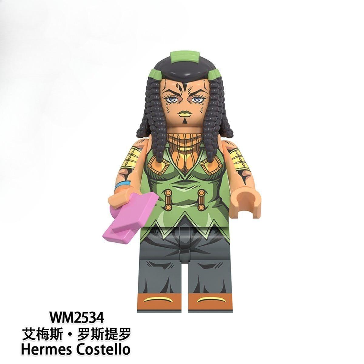 JoJo Anime-Inspired Brick Figures – Jotaro, Jolyne, Giorno, Kakyoin Collectible Building Toy Figure Set