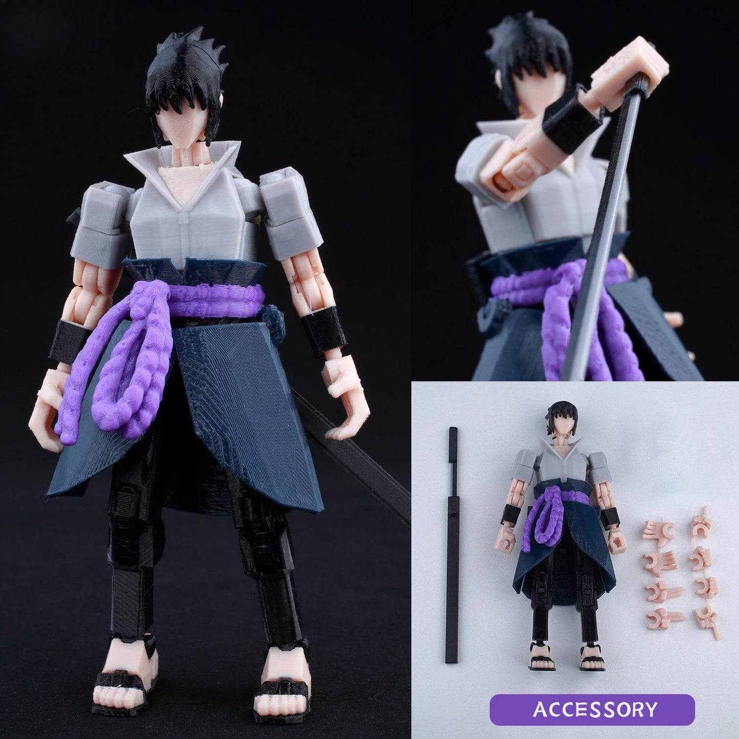 3D Printed Multi-Jointed Action Figure – Demon SlayerTanjiro Inspired Poseable Anime Model, Movable Collectible Gift