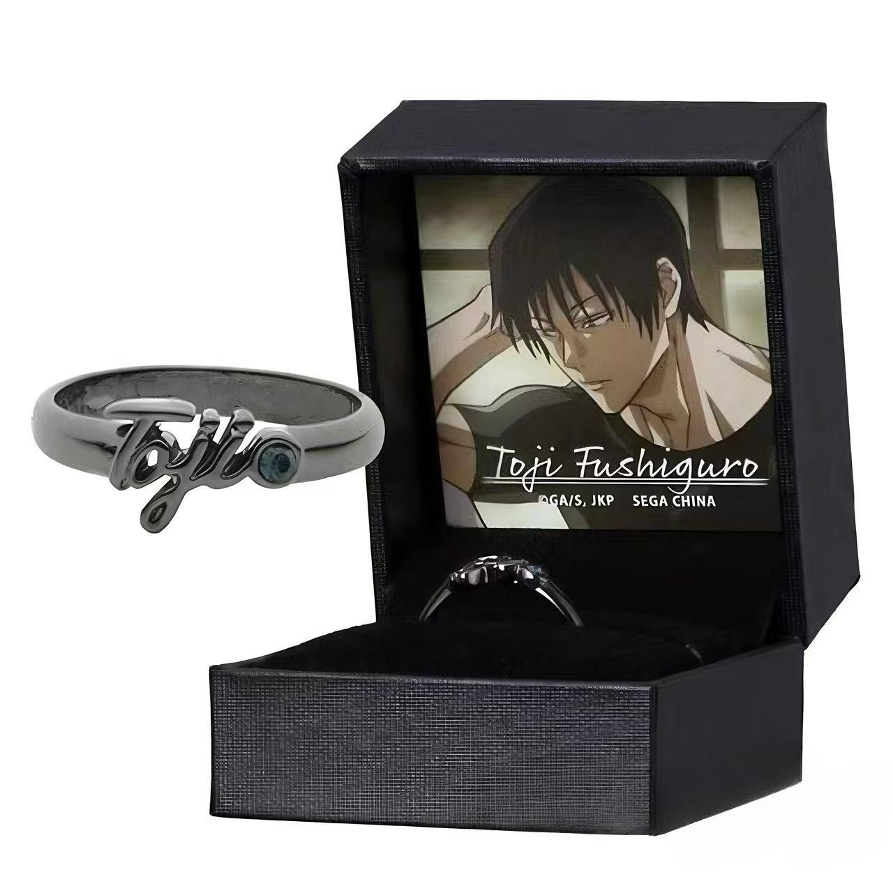 Jujutsu Kaisen JJK Gojo Satoru Ring, Geto Suguru, Shoko, Toji Fushiguro Adjustable Open Ring – Twin Bonds, Blue-Eyed Sorcerer Anime Couple Jewelry