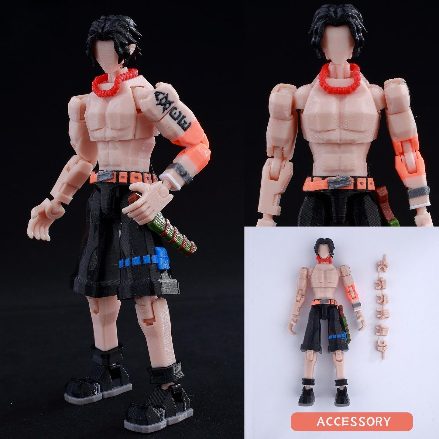 3D Printed Multi-Jointed Action Figure – Demon SlayerTanjiro Inspired Poseable Anime Model, Movable Collectible Gift