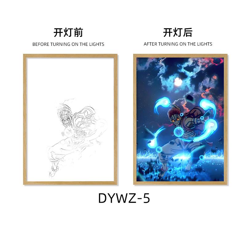 Demon Slayer Akaza LED Art Lamp – Anime Figure Light-Up Display, Bedroom Night Light, Creative Gift