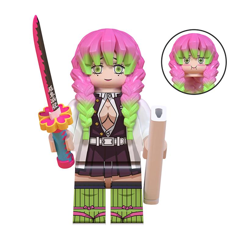 Demon Slayer: Kimetsu no Yaiba Mini Building Block Figure Set – Tanjiro, Akaza, Kokushibo Block Toy Figures