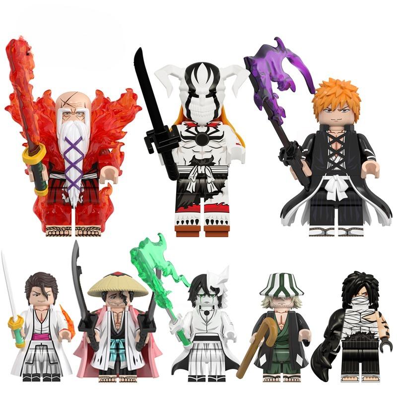 Ichigo Kurosaki Bleach Soul Reaper Inspired Brick Figure – Orange-Haired Swordsman Mini Toy Compatible with Major Blocks