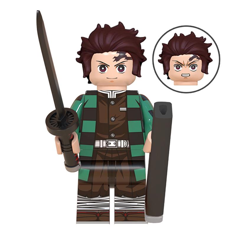 Demon Slayer: Kimetsu no Yaiba Mini Building Block Figure Set – Tanjiro, Akaza, Kokushibo Block Toy Figures