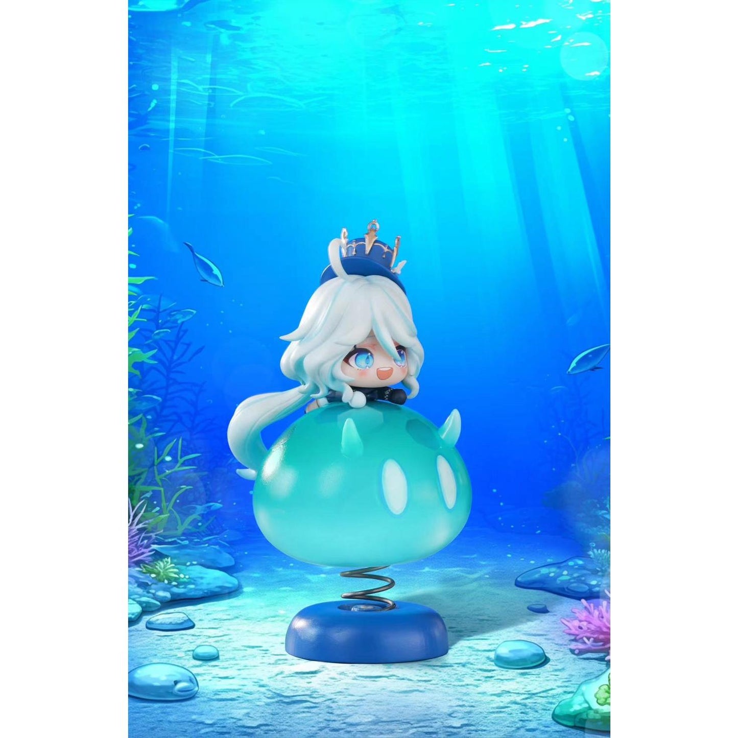 Genshin Impact Q Version Furina Figure – Water Archon Bobblehead Toy, Cute Anime Collectible