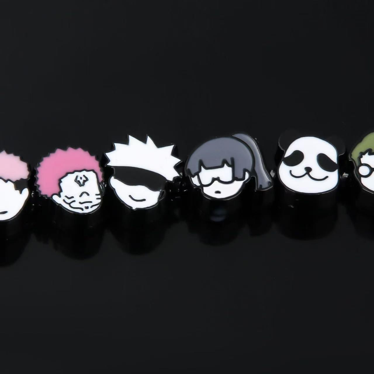 Jujutsu Kaisen Character Bead Bracelet – Gojo Satoru, Yuji Itadori, Ryomen Sukuna, Fushiguro Megumi Metal DIY Charm Wristband, Anime Gift for Fans