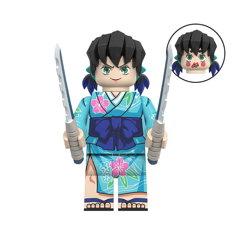 Demon Slayer: Kimetsu no Yaiba Mini Building Block Figure Set – Tanjiro, Akaza, Kokushibo Building Block Toy Figures