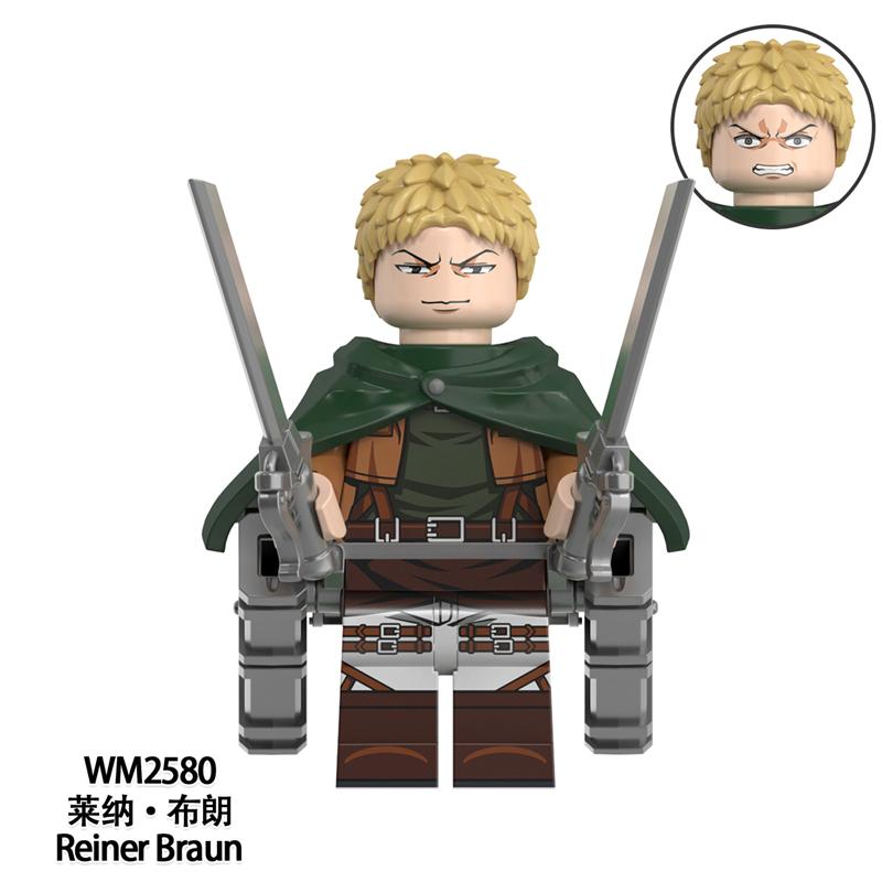 Scout Regiment Brick Minifigure Set – Mikasa, Levi, Armin & Hange Giant Hunter Building Blocks, Anime Gift