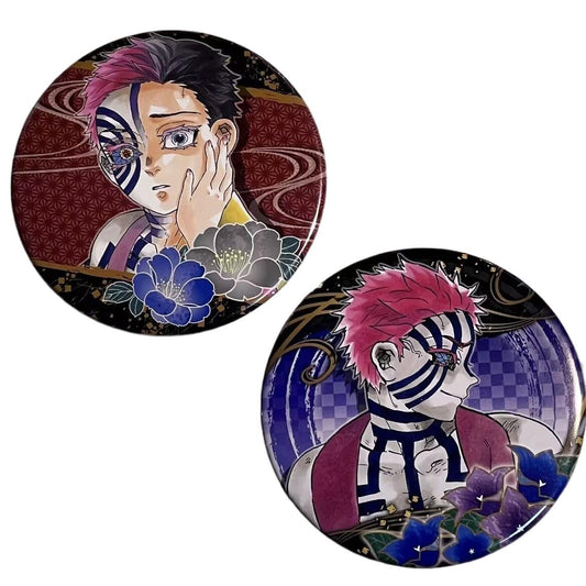 Demon SlayerAkaza & Koyuki Button Badge – Emotional Scene Anime Pin, Collectible Gift for Fans