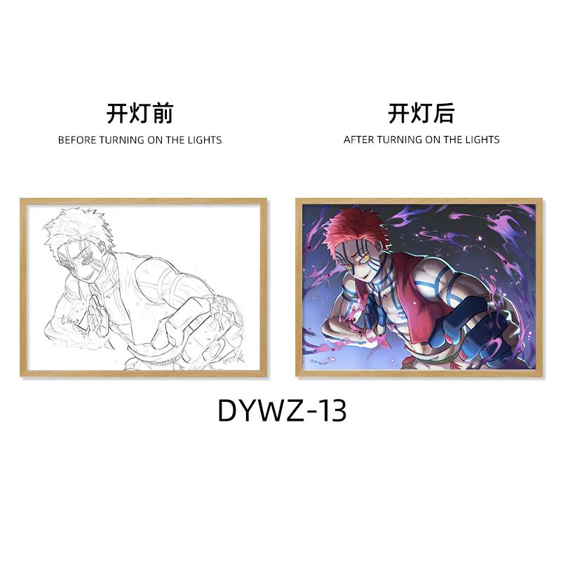 Demon Slayer Akaza LED Art Lamp – Anime Figure Light-Up Display, Bedroom Night Light, Creative Gift